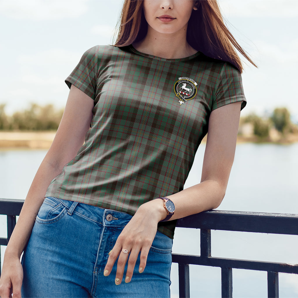 Cochrane Hunting Tartan T-Shirt with Family Crest - Tartan Vibes Clothing