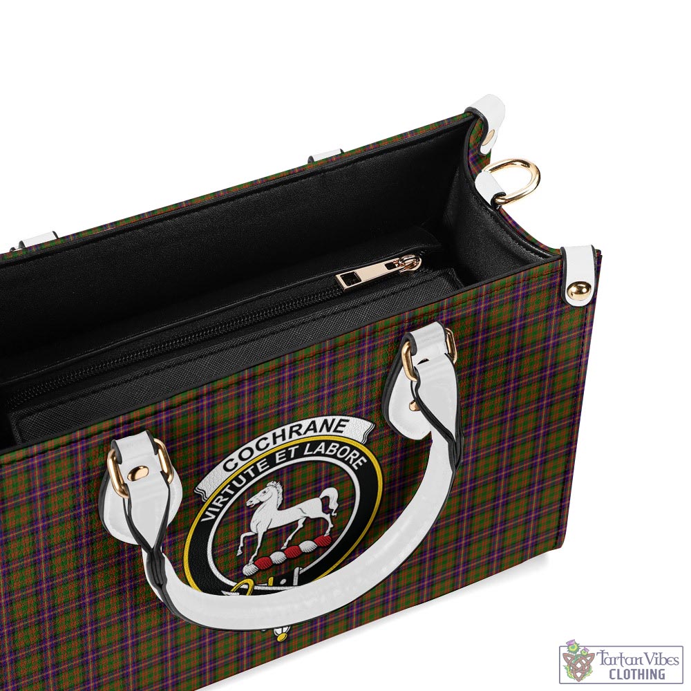 Tartan Vibes Clothing Cochrane Modern Tartan Luxury Leather Handbags with Family Crest