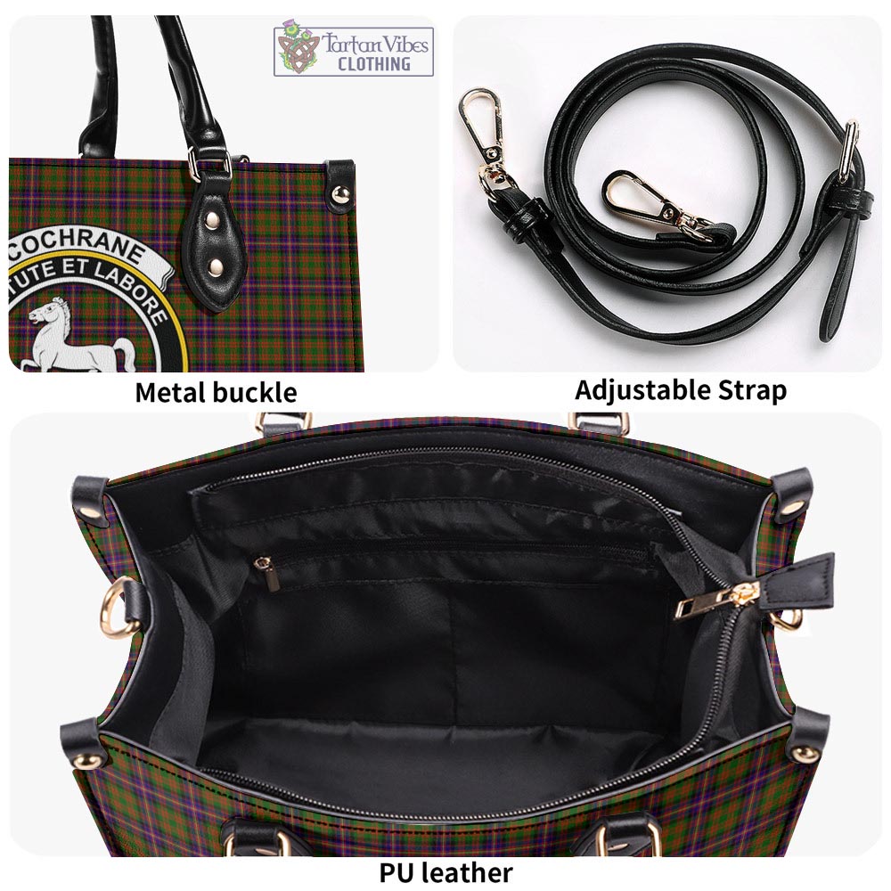 Tartan Vibes Clothing Cochrane Modern Tartan Luxury Leather Handbags with Family Crest