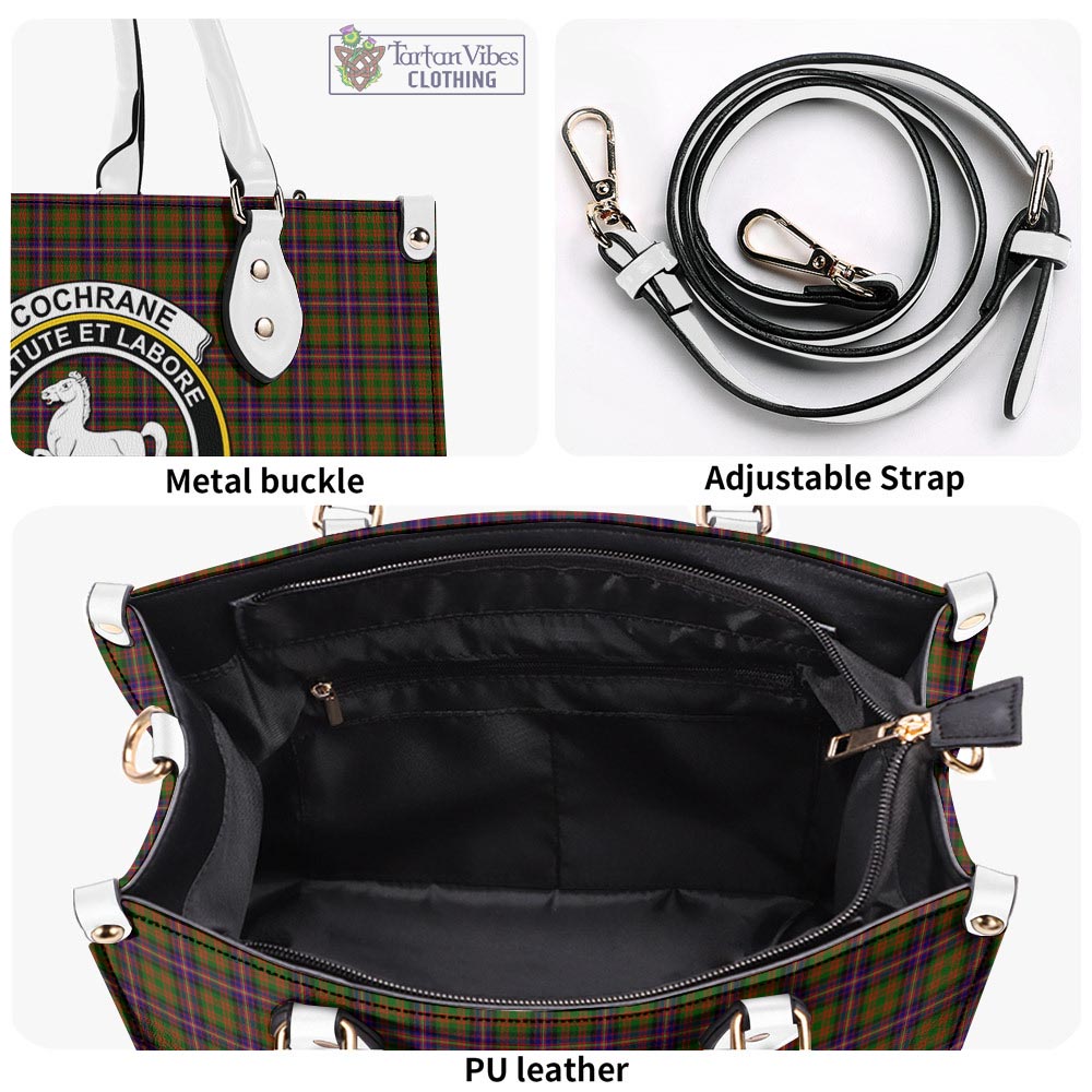 Tartan Vibes Clothing Cochrane Modern Tartan Luxury Leather Handbags with Family Crest