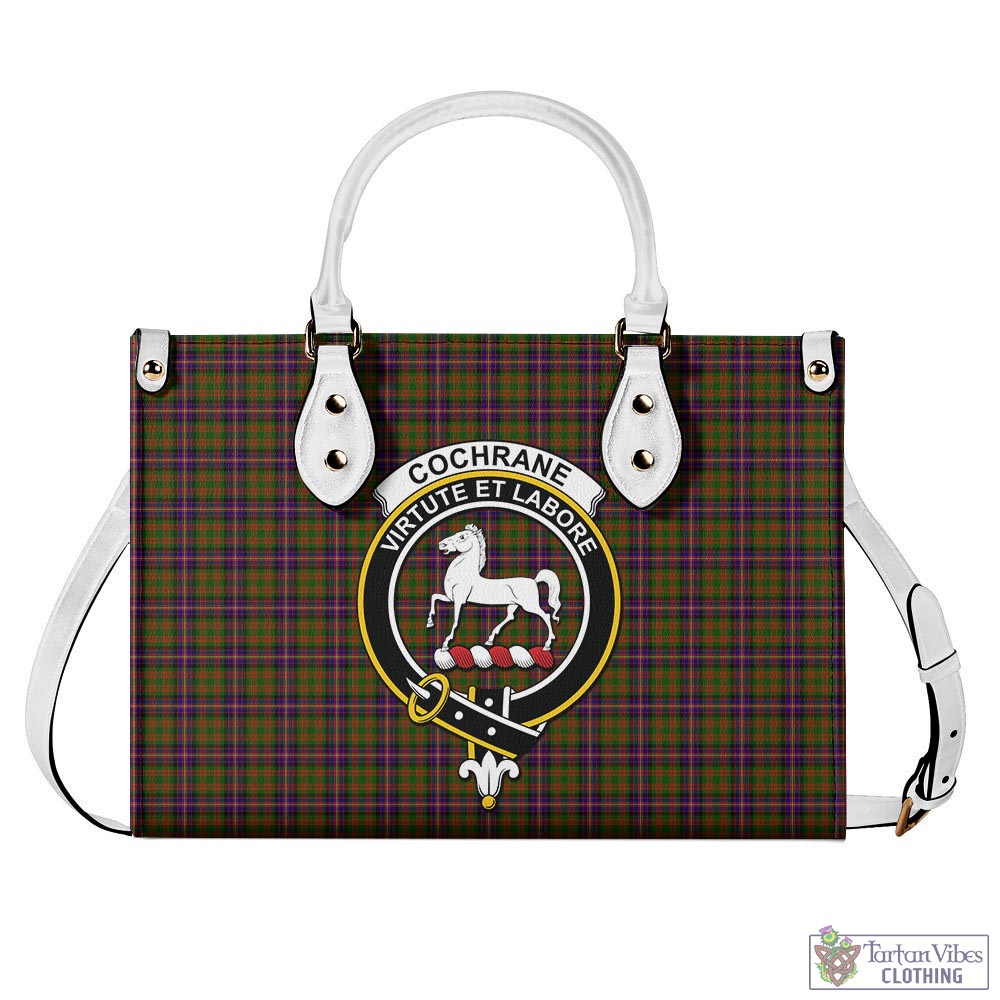 Tartan Vibes Clothing Cochrane Modern Tartan Luxury Leather Handbags with Family Crest