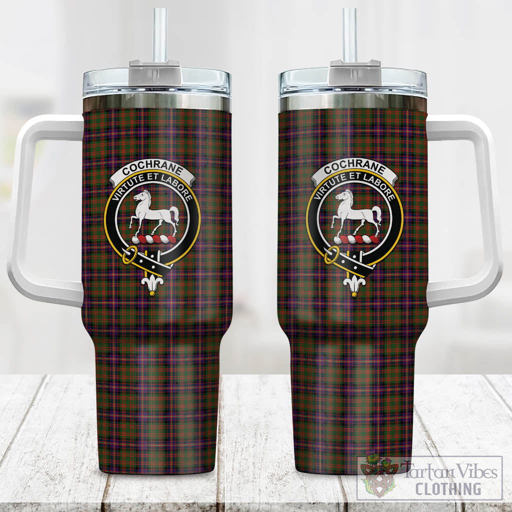 Tartan Vibes Clothing Cochrane Modern Tartan and Family Crest Tumbler with Handle