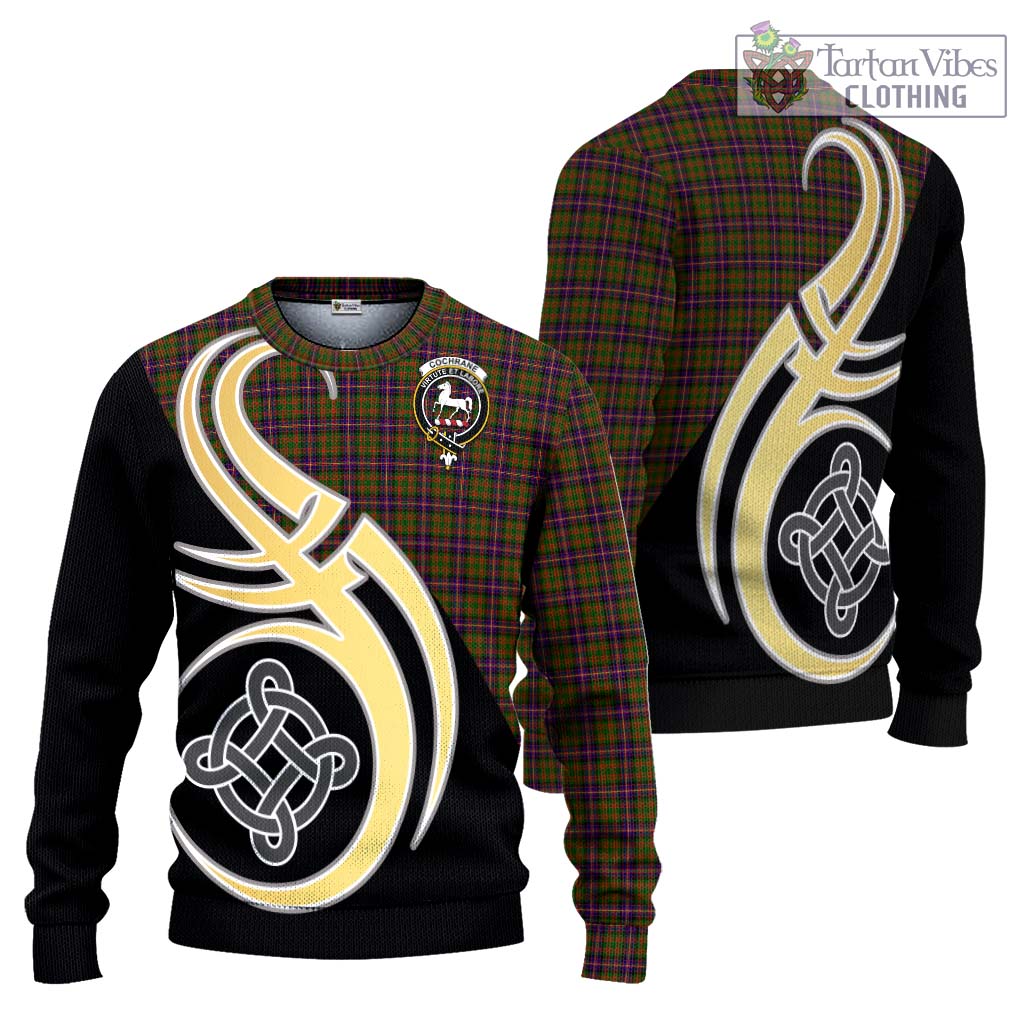 Cochrane Modern Tartan Knitted Sweater with Family Crest and Celtic Symbol Style Unisex - Tartan Vibes Clothing