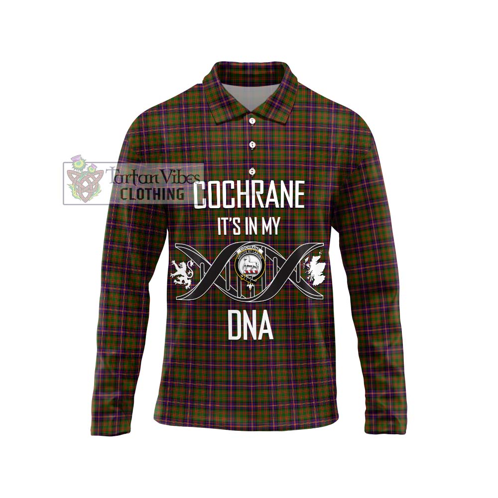 Cochrane Modern Tartan Long Sleeve Polo Shirt with Family Crest DNA In Me Style Unisex - Tartanvibesclothing Shop