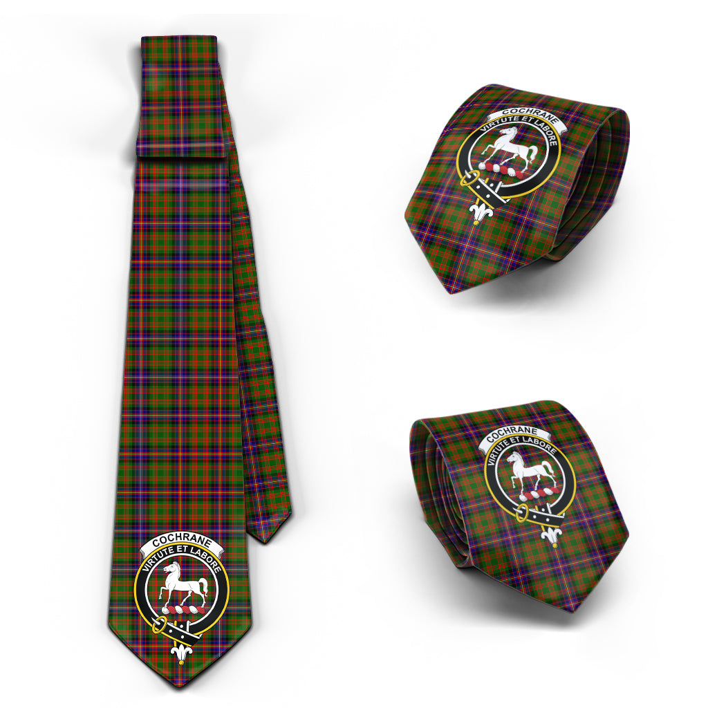 Cochrane Modern Tartan Classic Necktie with Family Crest Necktie One Size - Tartan Vibes Clothing