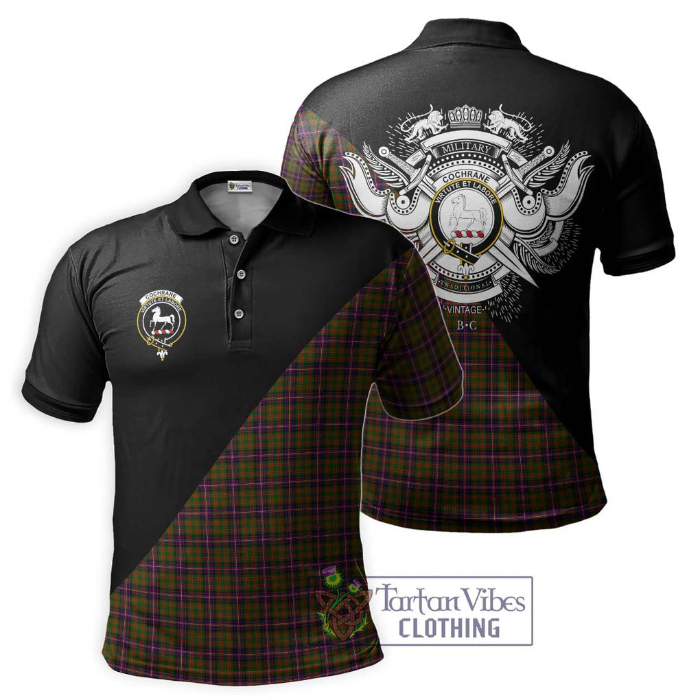 Cochrane Modern Tartan Polo Shirt with Family Crest and Military Logo Style Kid - Tartanvibesclothing Shop