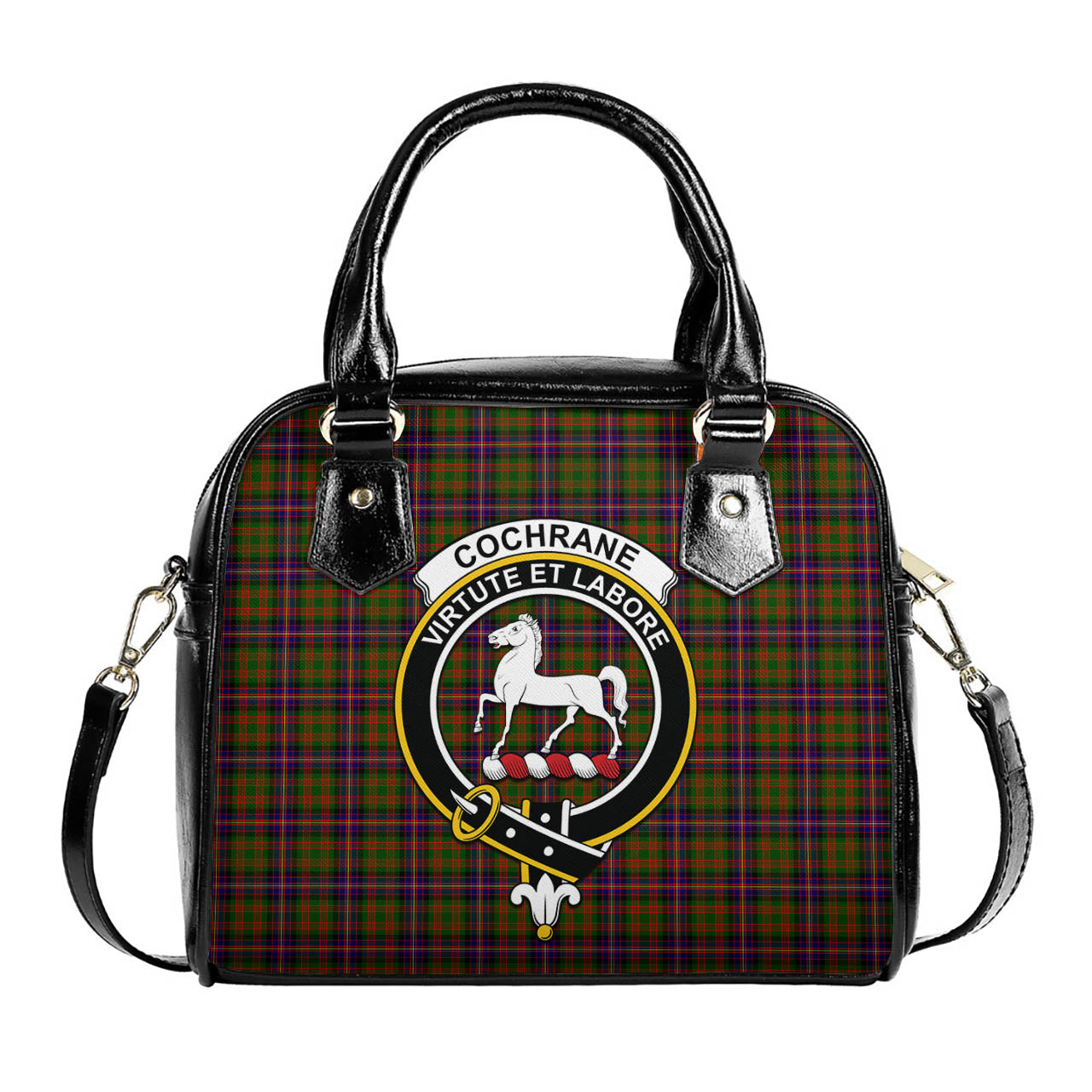 Cochrane Modern Tartan Shoulder Handbags with Family Crest One Size 6*25*22 cm - Tartanvibesclothing