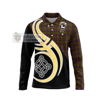 Cochrane Modern Tartan Long Sleeve Polo Shirt with Family Crest and Celtic Symbol Style