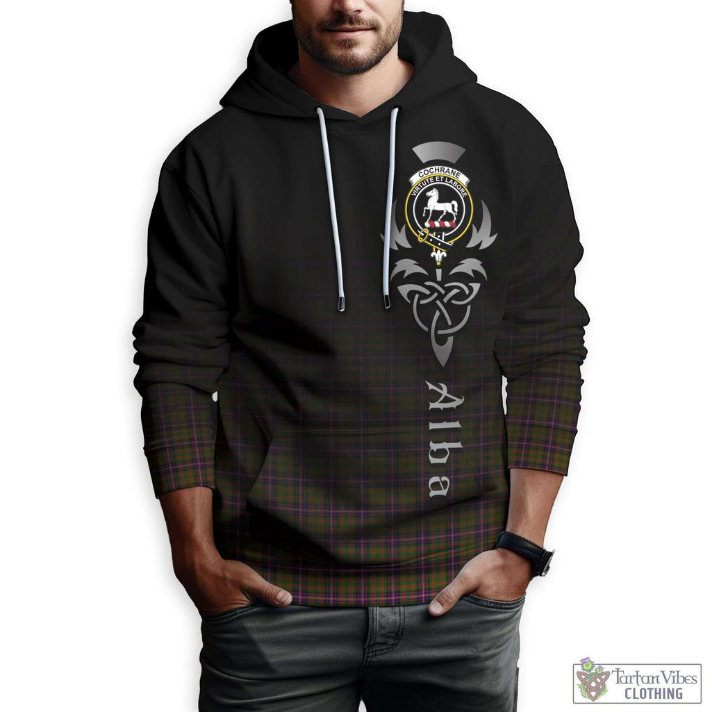 Tartan Vibes Clothing Cochrane Modern Tartan Hoodie Featuring Alba Gu Brath Family Crest Celtic Inspired