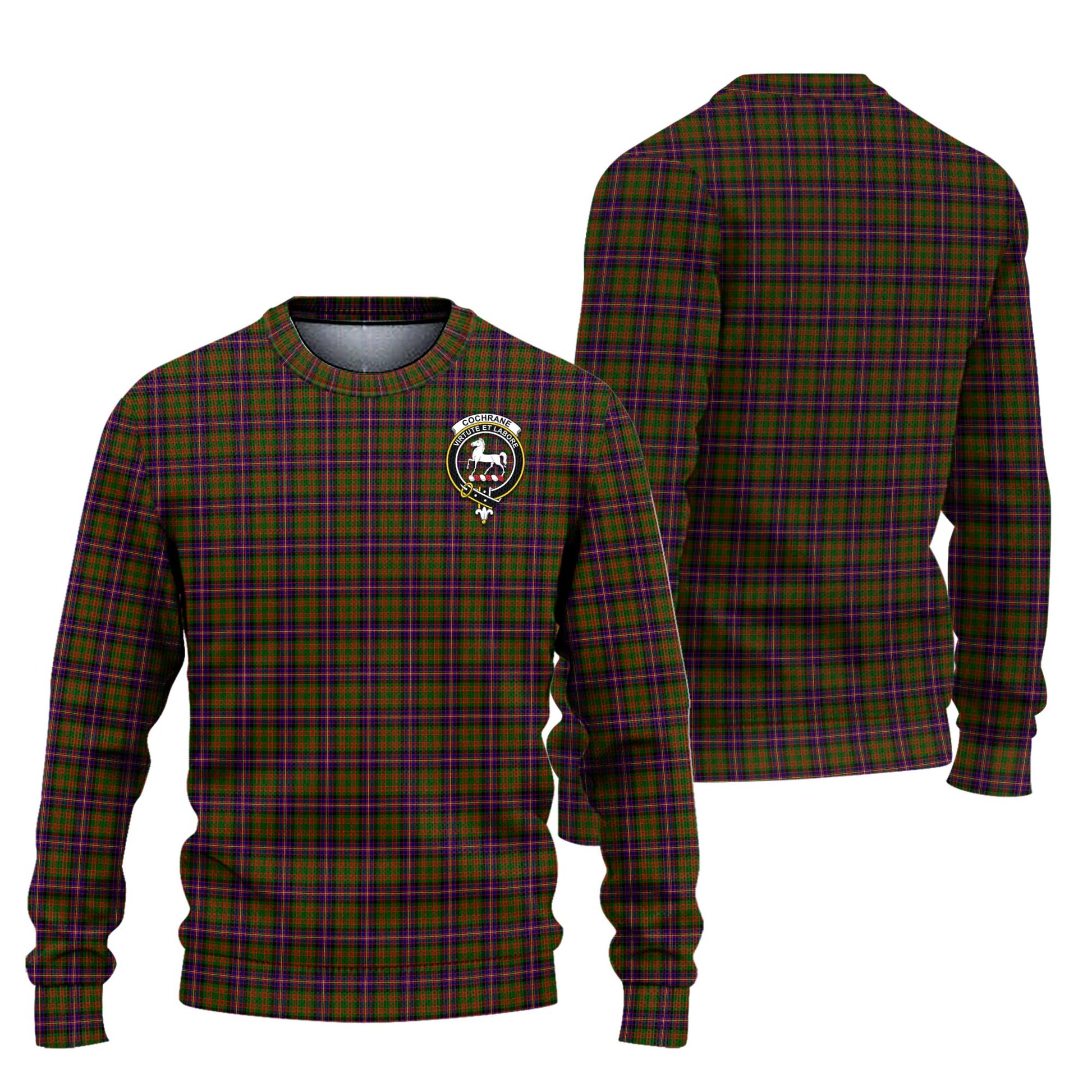 Cochrane Modern Tartan Knitted Sweater with Family Crest Unisex - Tartanvibesclothing