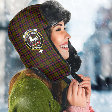 Cochrane Modern Tartan Winter Trapper Hat with Family Crest