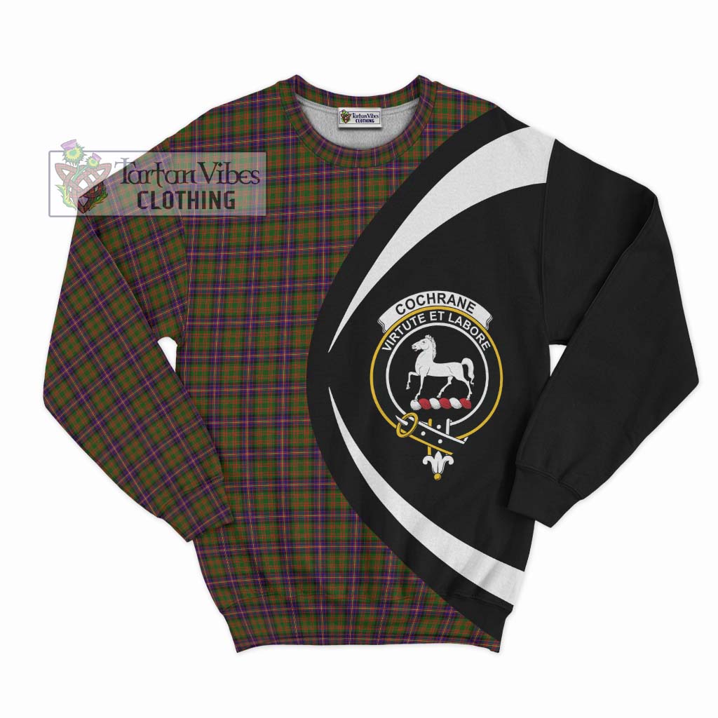 Cochrane Modern Tartan Sweatshirt with Family Crest Circle Style Unisex - Tartan Vibes Clothing