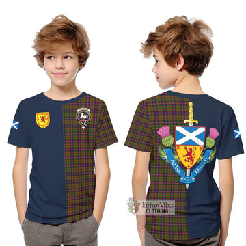 Cochrane Modern Tartan Kid T-Shirt Alba with Scottish Lion Royal Arm Half Style