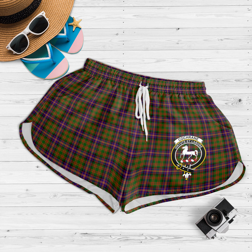 cochrane-modern-tartan-womens-shorts-with-family-crest