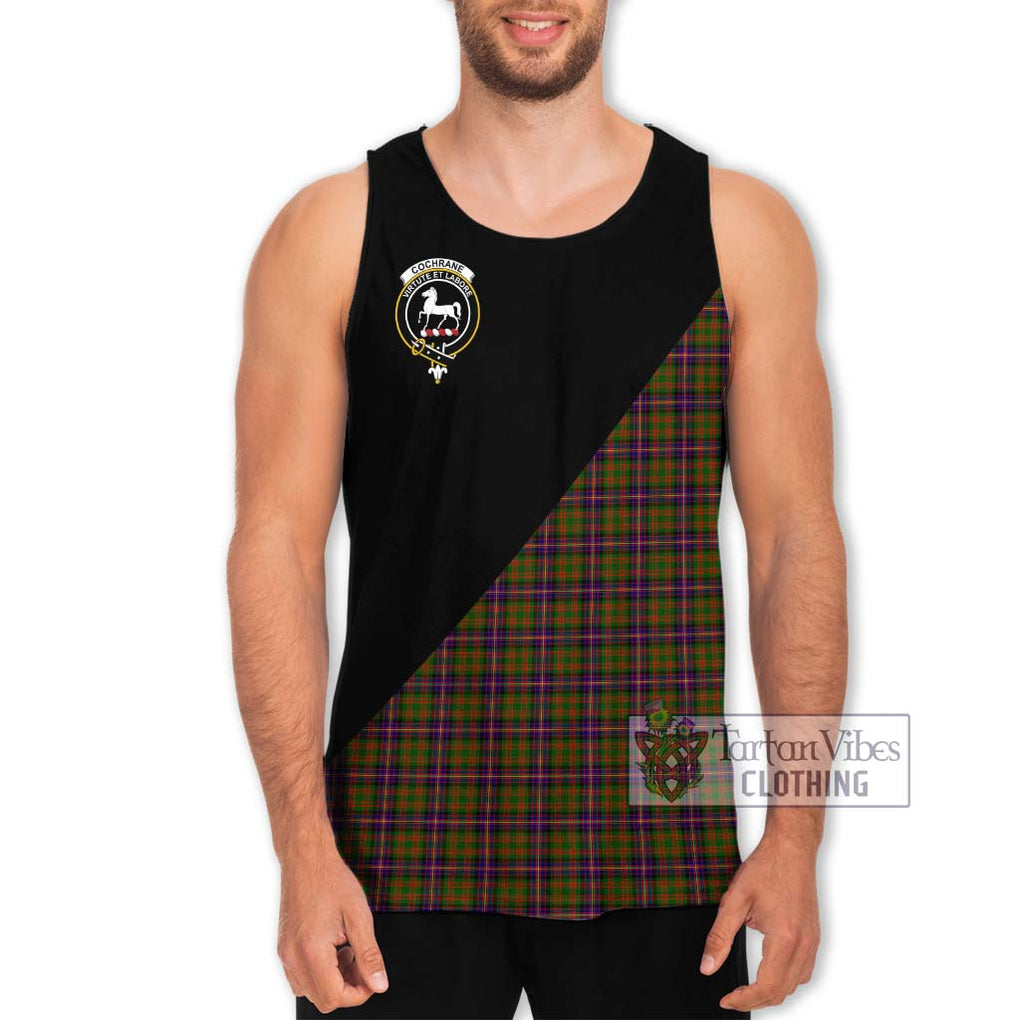 Cochrane Modern Tartan Men's Tank Top with Family Crest and Military Logo Style Men - Tartanvibesclothing Shop