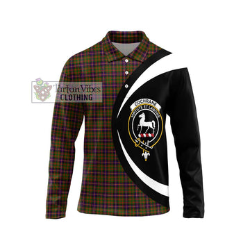 Cochrane Modern Tartan Long Sleeve Polo Shirt with Family Crest Circle Style