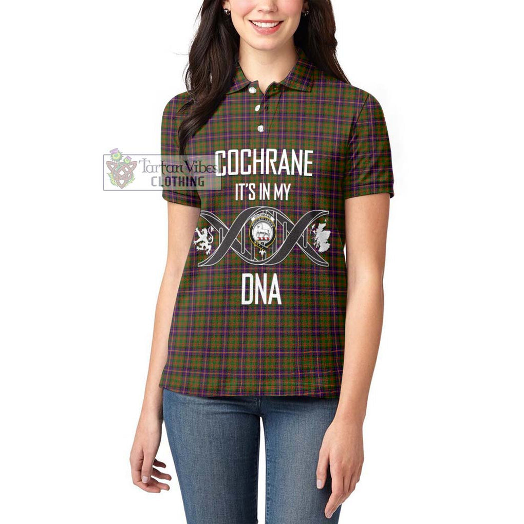 Cochrane Modern Tartan Women's Polo Shirt with Family Crest DNA In Me Style Women - Tartanvibesclothing Shop