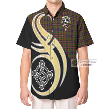 Cochrane Modern Tartan Short Sleeve Button Shirt with Family Crest and Celtic Symbol Style