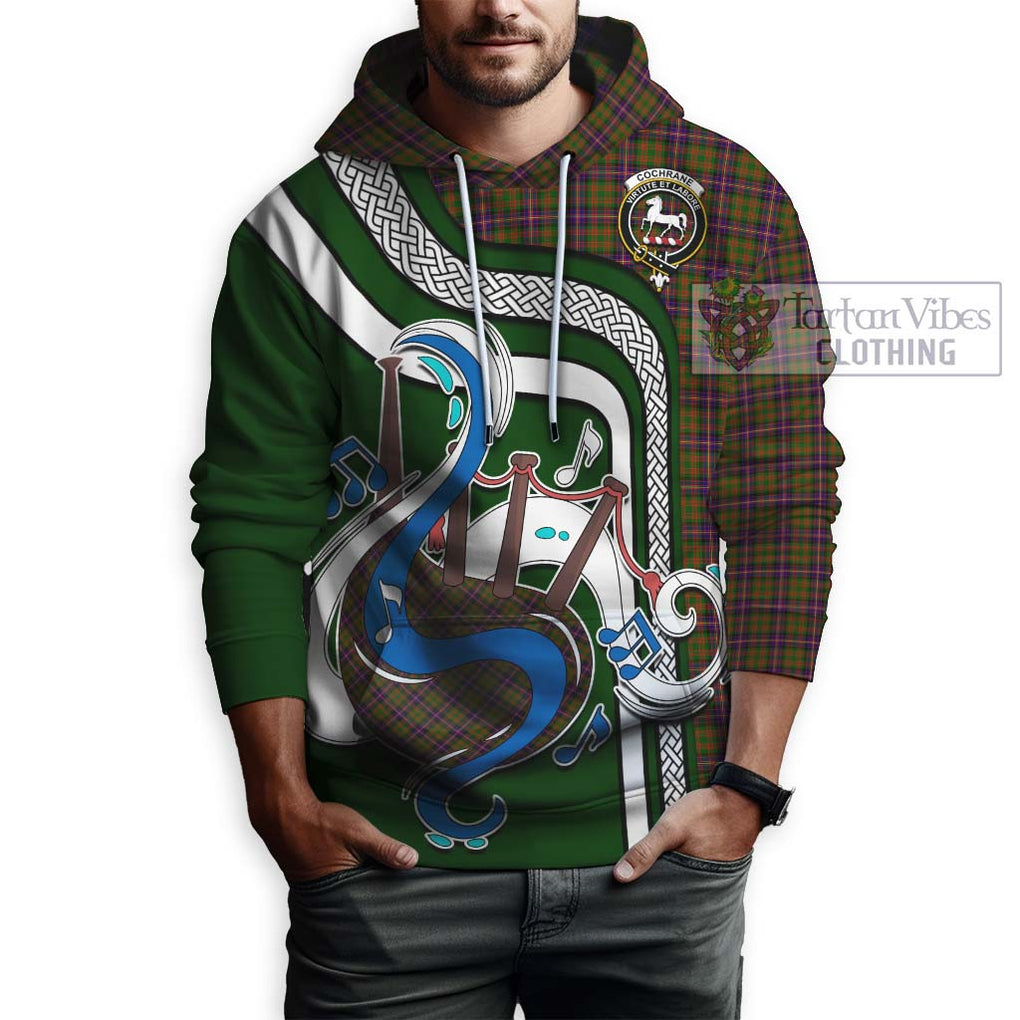 Cochrane Modern Tartan Hoodie with Epic Bagpipe Style Zip Hoodie - Tartanvibesclothing Shop