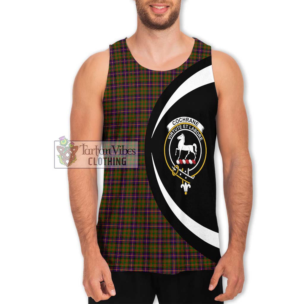 Cochrane Modern Tartan Men's Tank Top with Family Crest Circle Style Men - Tartan Vibes Clothing