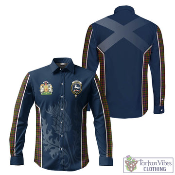 Cochrane Modern Tartan Long Sleeve Button Up Shirt with Family Crest and Scottish Thistle Vibes Sport Style