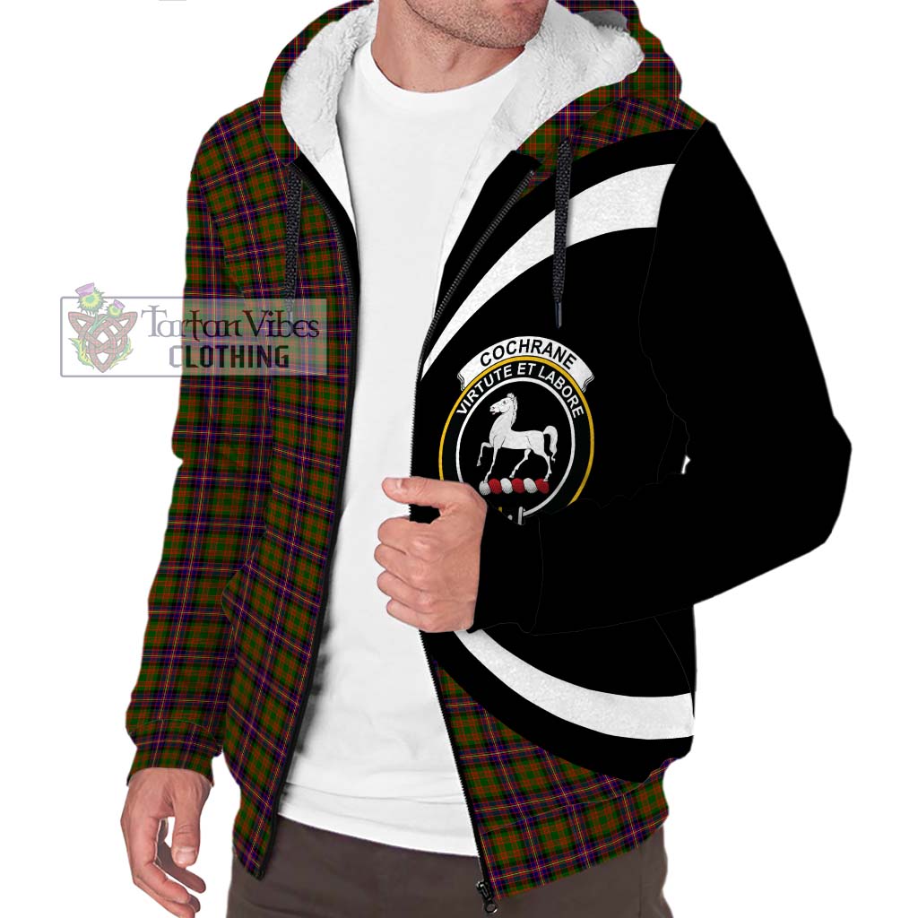 Cochrane Modern Tartan Sherpa Hoodie with Family Crest Circle Style Unisex S - Tartan Vibes Clothing