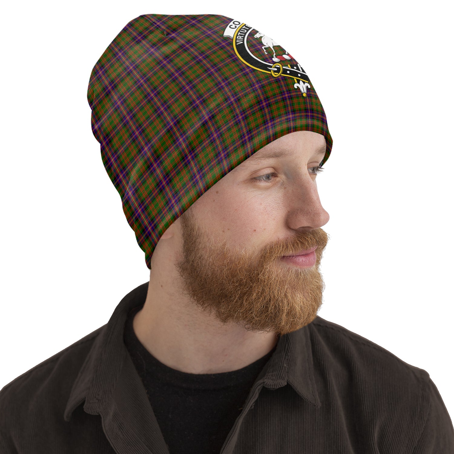 Cochrane Modern Tartan Beanies Hat with Family Crest One Size 10.5*10.2 inches - Tartan Vibes Clothing