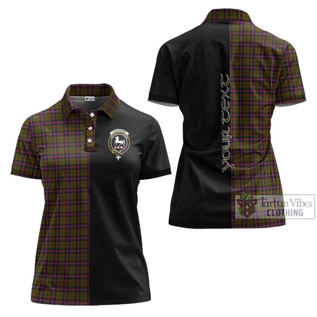 Cochrane Modern Tartan Women's Polo Shirt with Family Crest and Half Of Me Style Women - Tartanvibesclothing Shop