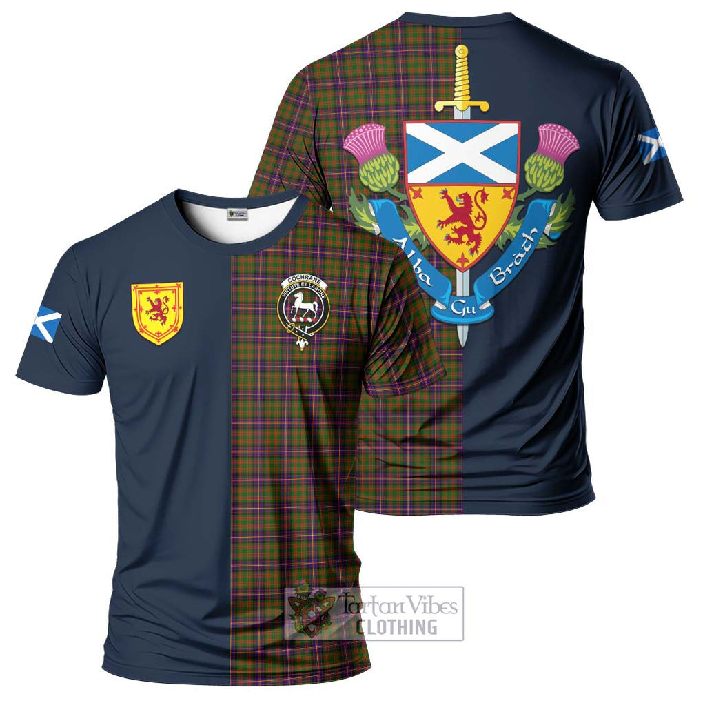 Tartan Vibes Clothing Cochrane Modern Tartan T-Shirt Alba with Scottish Lion Royal Arm Half Style