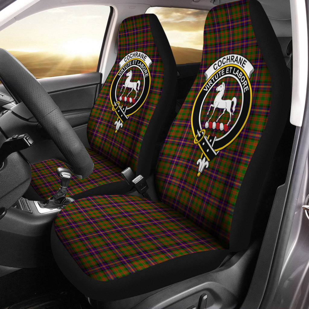 Cochrane Modern Tartan Car Seat Cover with Family Crest One Size - Tartanvibesclothing