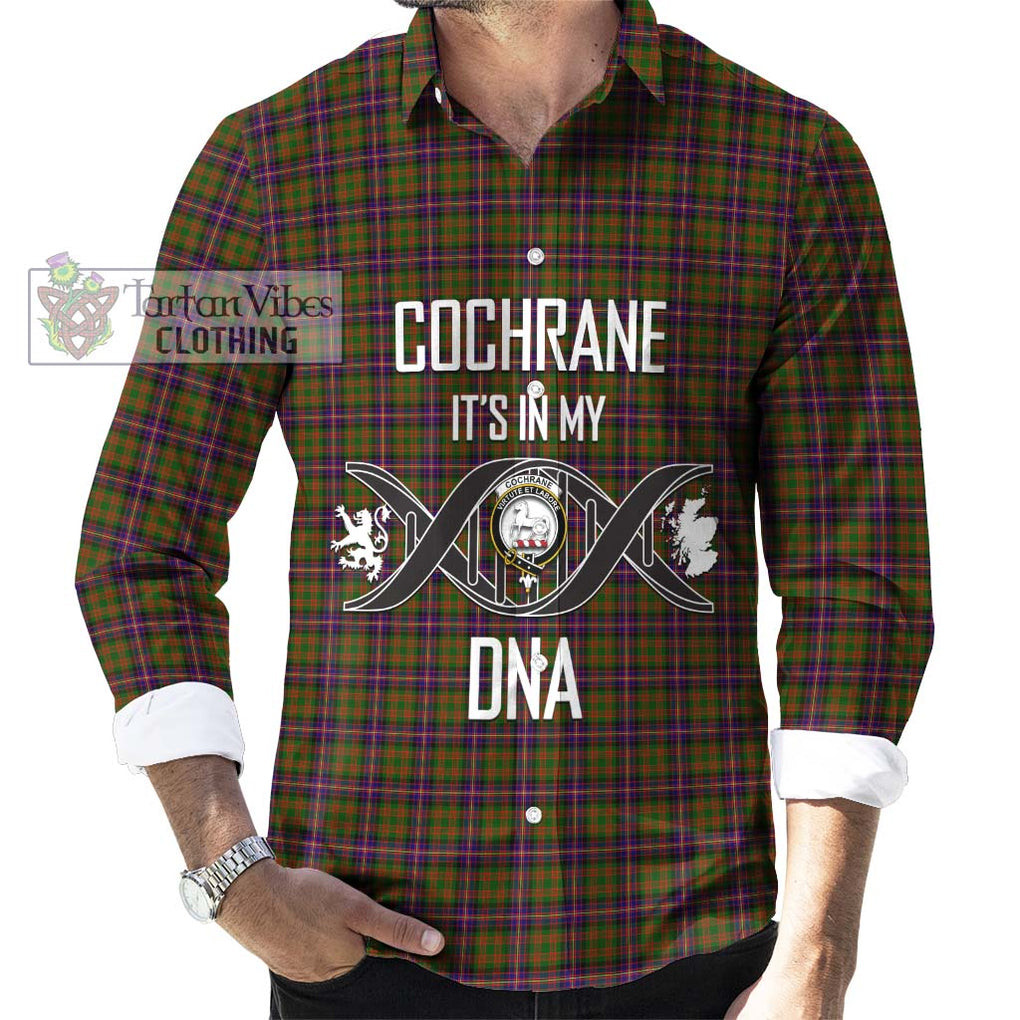 Cochrane Modern Tartan Long Sleeve Button Shirt with Family Crest DNA In Me Style Men's Shirt S - Tartanvibesclothing Shop