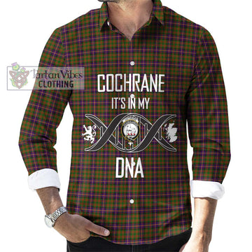 Cochrane Modern Tartan Long Sleeve Button Shirt with Family Crest DNA In Me Style