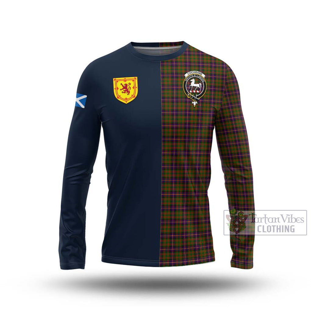 Tartan Vibes Clothing Cochrane Modern Tartan Long Sleeve T-Shirt with Scottish Lion Royal Arm Half Style