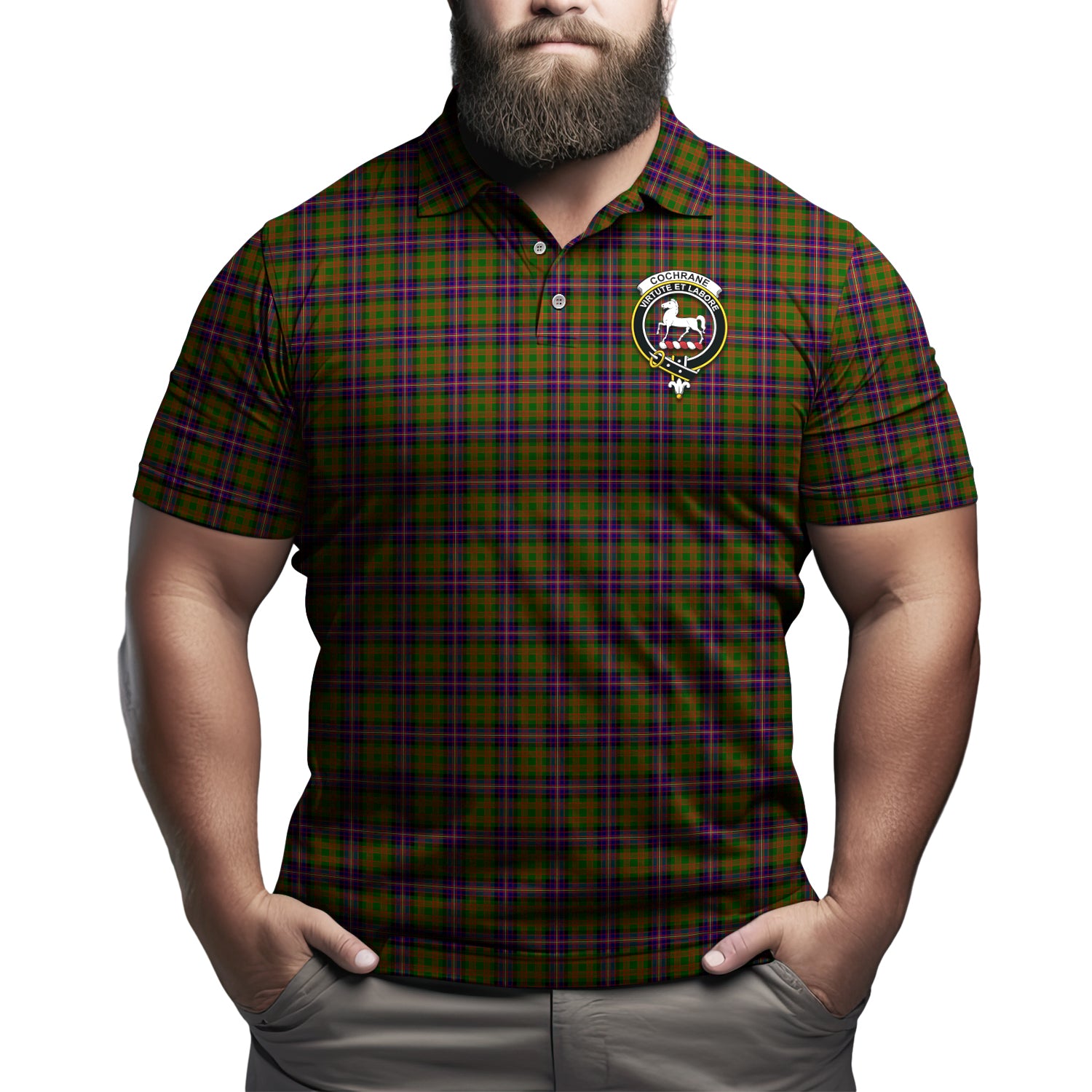 Cochrane Modern Tartan Men's Polo Shirt with Family Crest Kid - Tartan Vibes Clothing