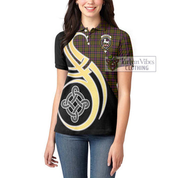 Cochrane Modern Tartan Women's Polo Shirt with Family Crest and Celtic Symbol Style