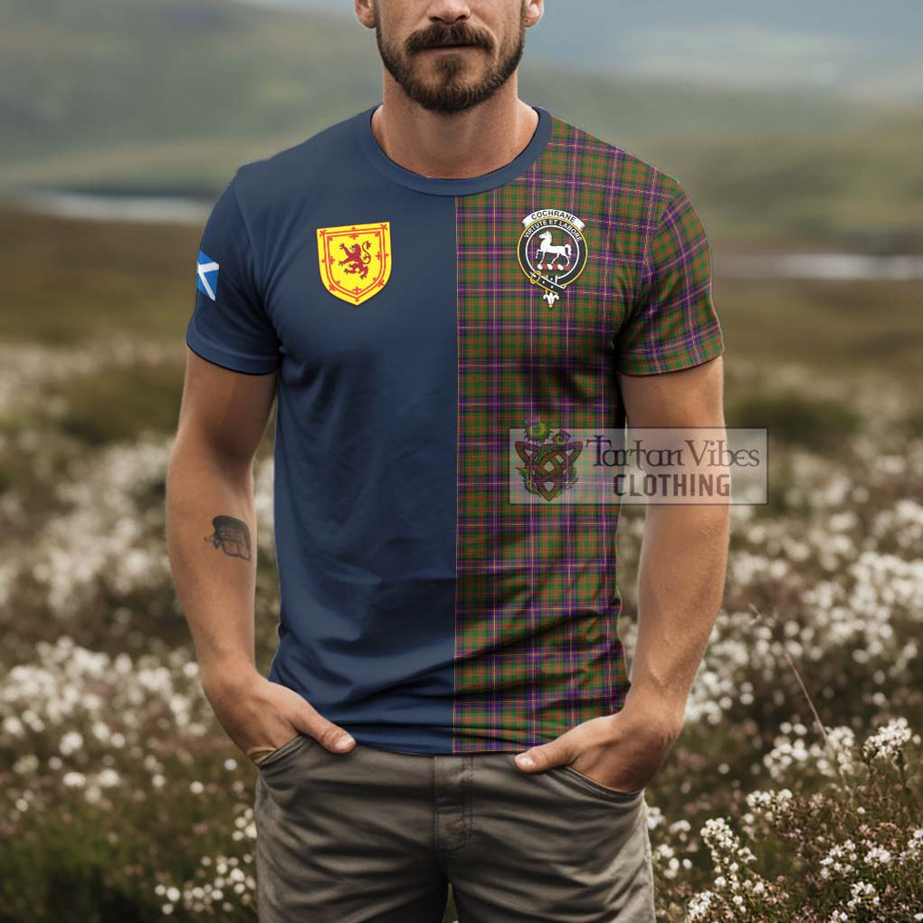 Tartan Vibes Clothing Cochrane Modern Tartan T-Shirt Alba with Scottish Lion Royal Arm Half Style