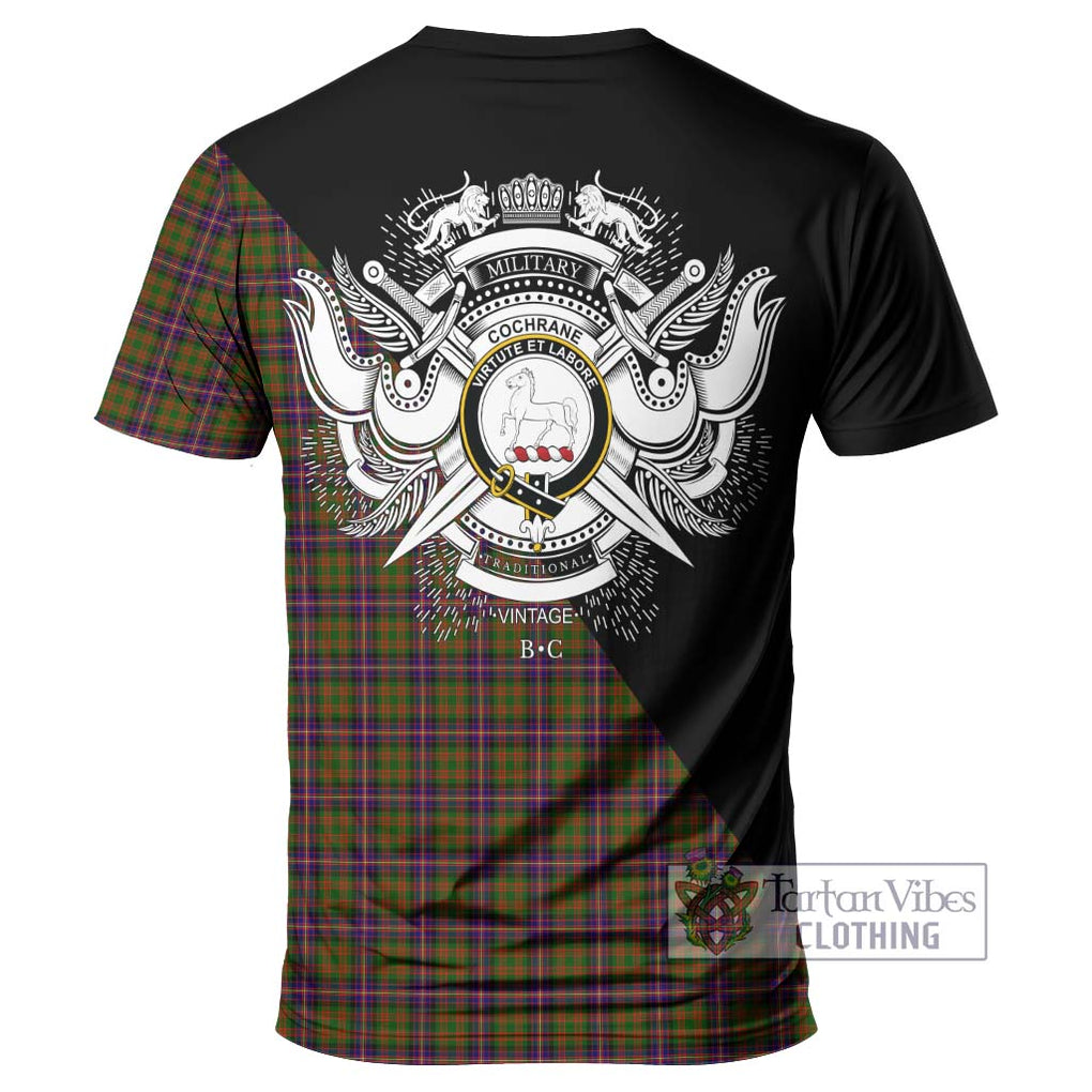 Cochrane Modern Tartan T-Shirt with Family Crest and Military Logo Style - Tartanvibesclothing Shop