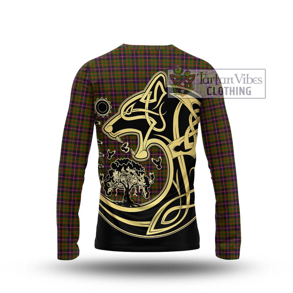 Cochrane Modern Tartan Long Sleeve T-Shirt with Family Crest Celtic Wolf Style - Tartan Vibes Clothing