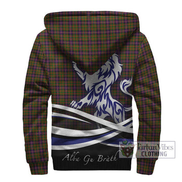 Cochrane Modern Tartan Sherpa Hoodie with Alba Gu Brath Regal Lion Emblem