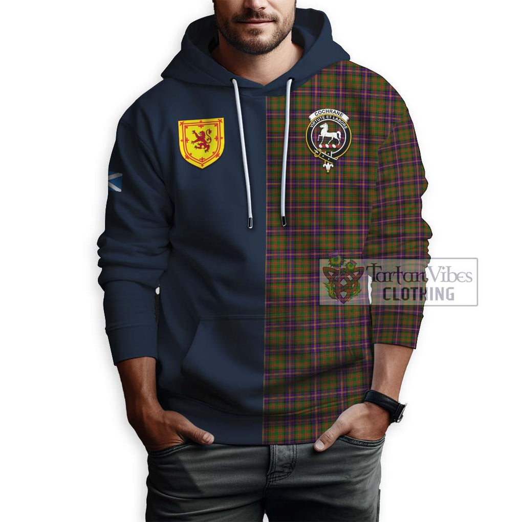 Tartan Vibes Clothing Cochrane Modern Tartan Hoodie with Scottish Lion Royal Arm Half Style