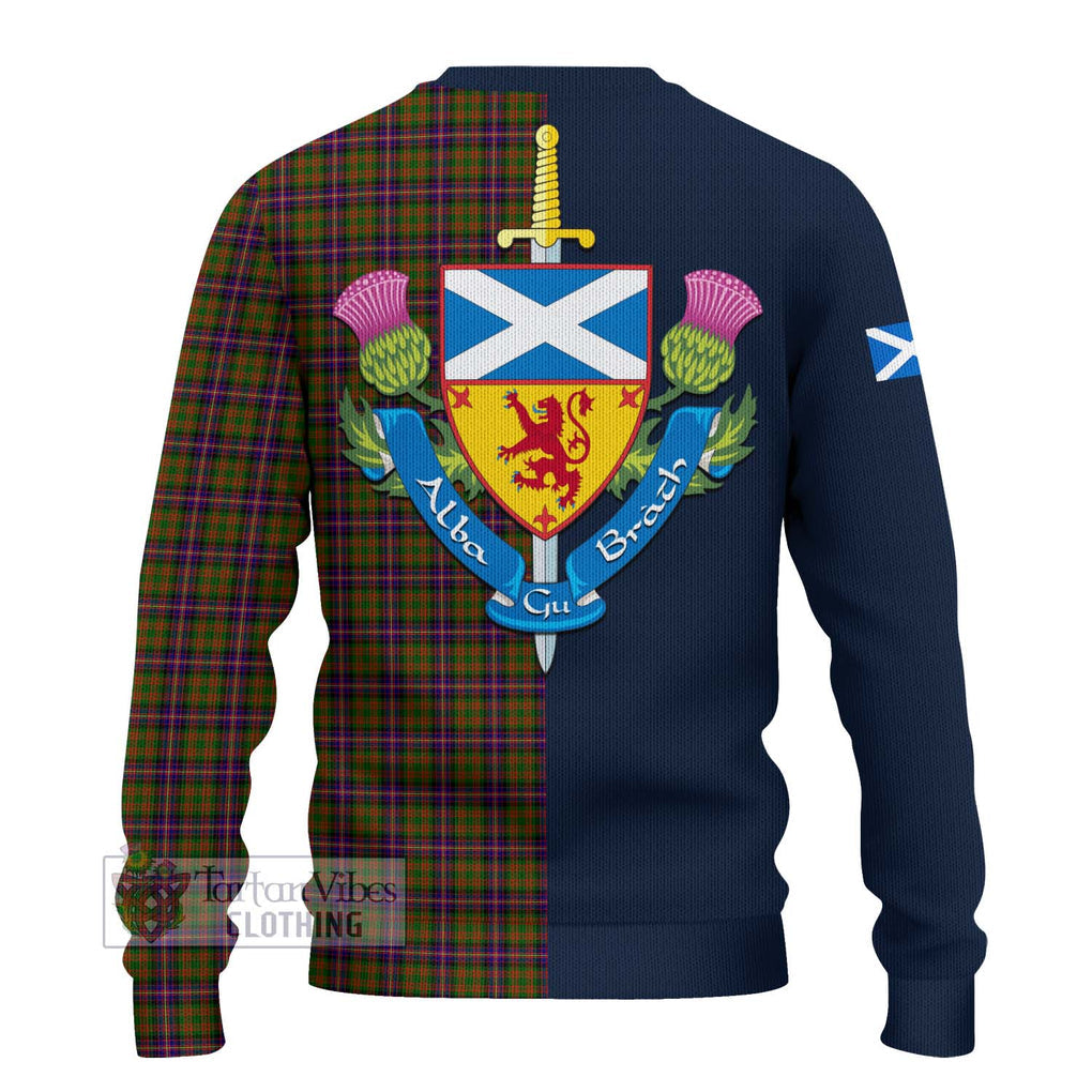 Tartan Vibes Clothing Cochrane Modern Tartan Knitted Sweater with Scottish Lion Royal Arm Half Style