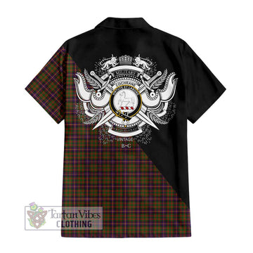 Cochrane Modern Tartan Short Sleeve Button Shirt with Family Crest and Military Logo Style