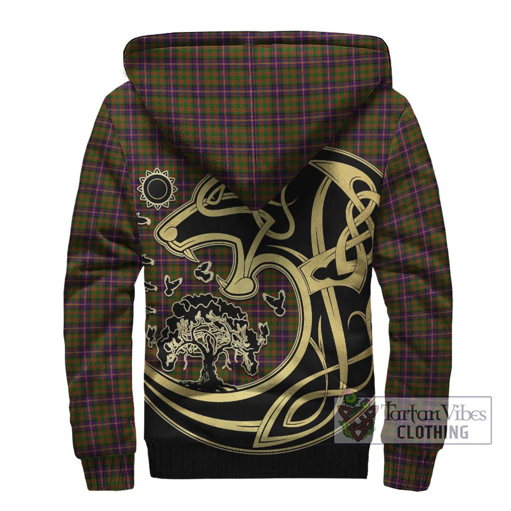 Cochrane Modern Tartan Sherpa Hoodie with Family Crest Celtic Wolf Style - Tartan Vibes Clothing