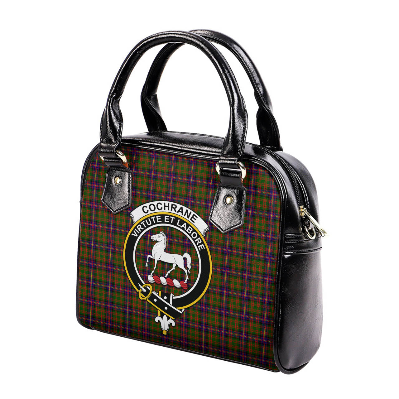 Cochrane Modern Tartan Shoulder Handbags with Family Crest - Tartanvibesclothing