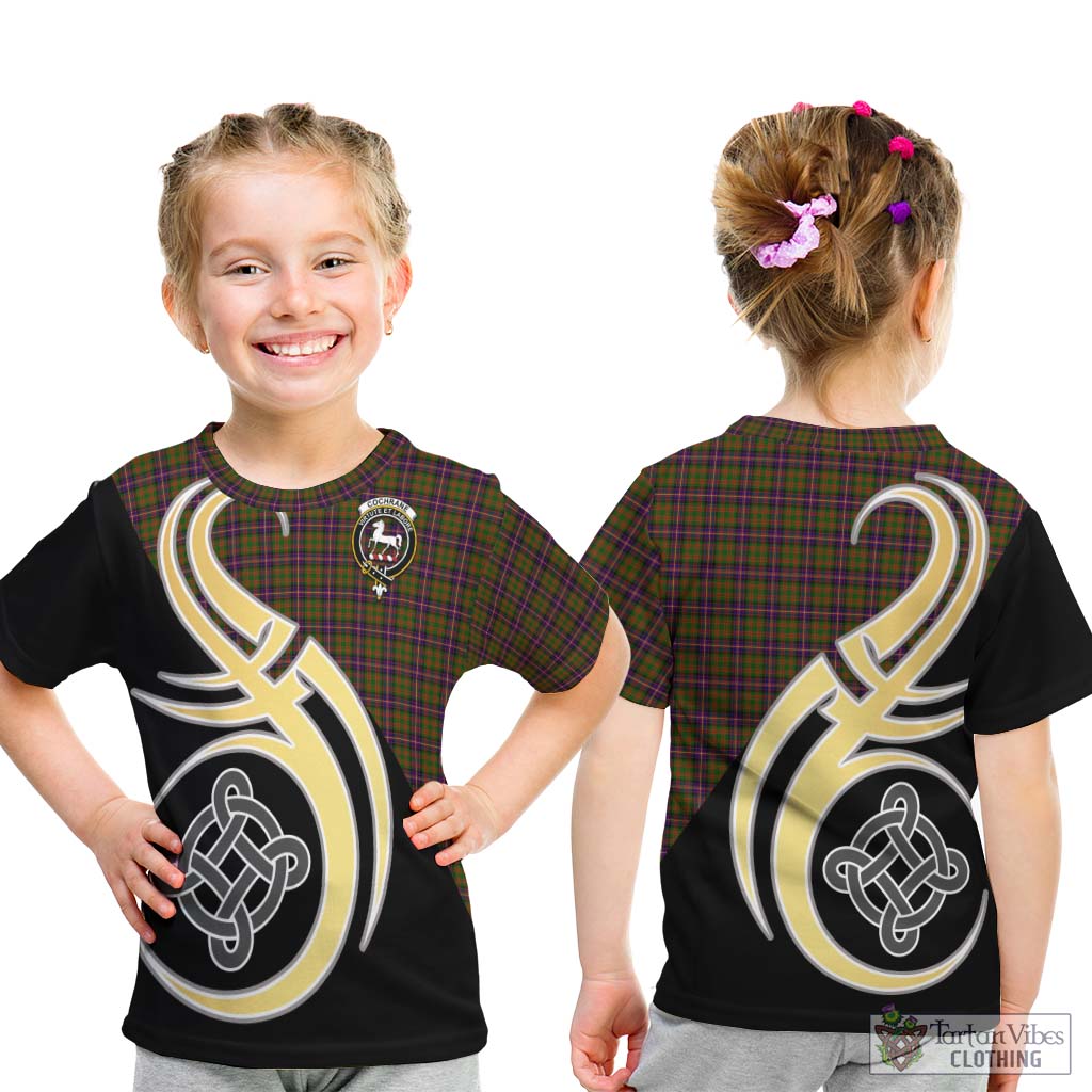 Cochrane Modern Tartan Kid T-Shirt with Family Crest and Celtic Symbol Style - Tartan Vibes Clothing