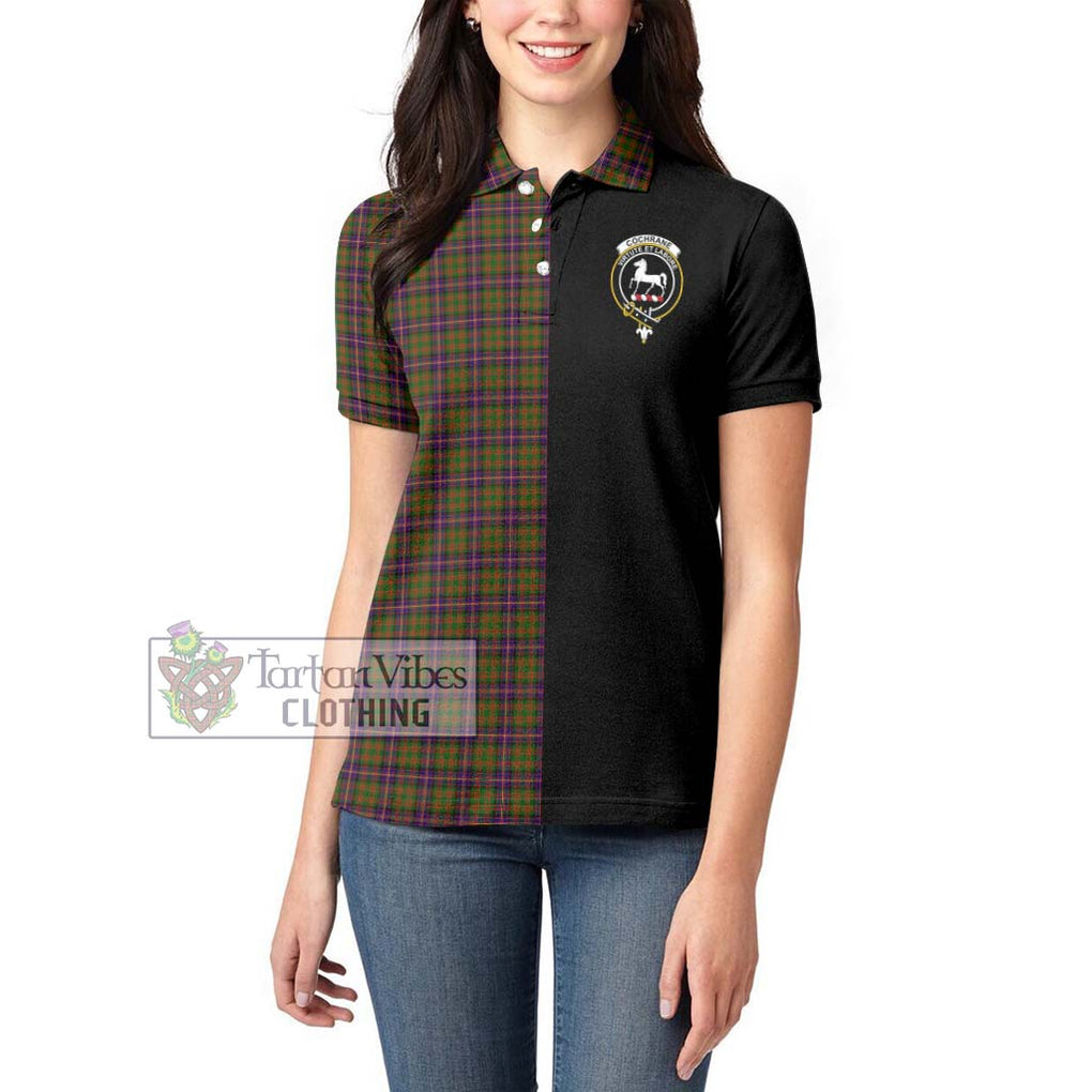 Cochrane Modern Tartan Women's Polo Shirt with Family Crest and Half Of Me Style - Tartanvibesclothing Shop