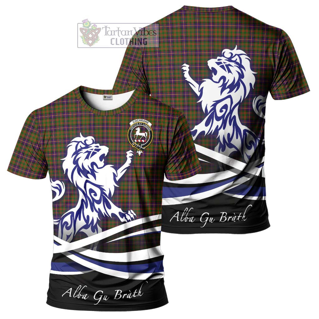 Tartan Vibes Clothing Cochrane Modern Tartan Cotton T-shirt with Alba Gu Brath Regal Lion Emblem