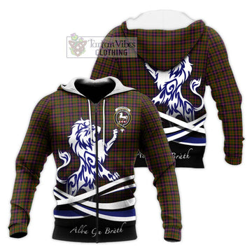 Cochrane Modern Tartan Knitted Hoodie with Alba Gu Brath Regal Lion Emblem