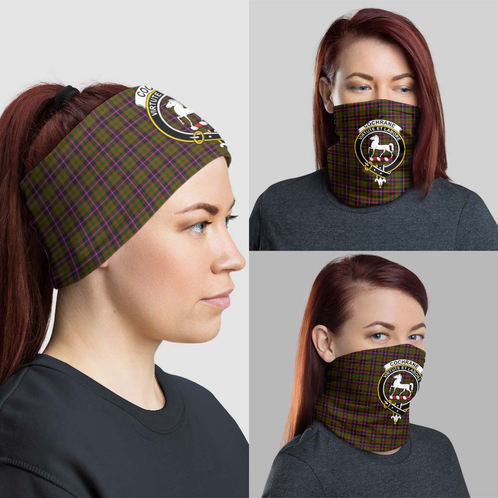 Cochrane Modern Tartan Neck Gaiters, Tartan Bandanas, Tartan Head Band with Family Crest