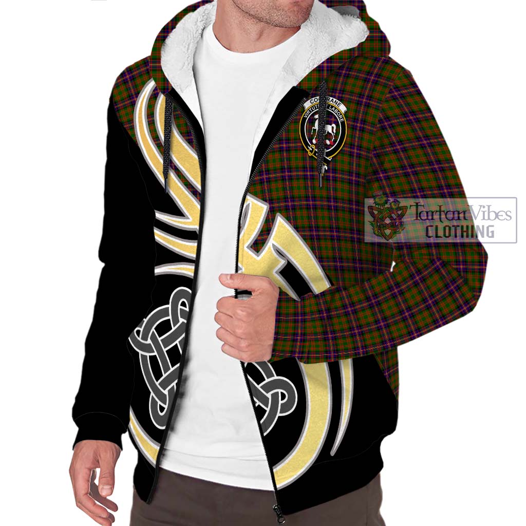 Cochrane Modern Tartan Sherpa Hoodie with Family Crest and Celtic Symbol Style - Tartan Vibes Clothing